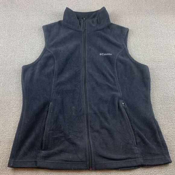 Columbia Sportswear Men's Large Black Full-Zip Fleece Vest for Outdoor Work Hike - Picture 1 of 13